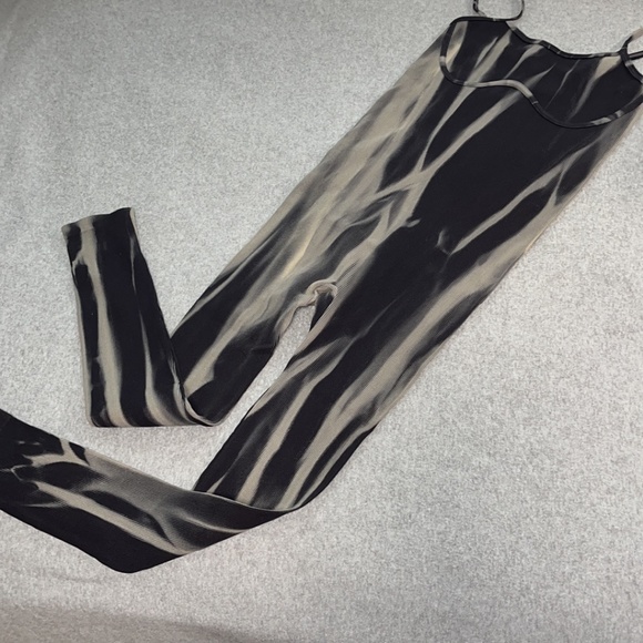 Anwnd Catsuit Bodysuit Small Ribbed Marbled Yoga Dance - Picture 9 of 10